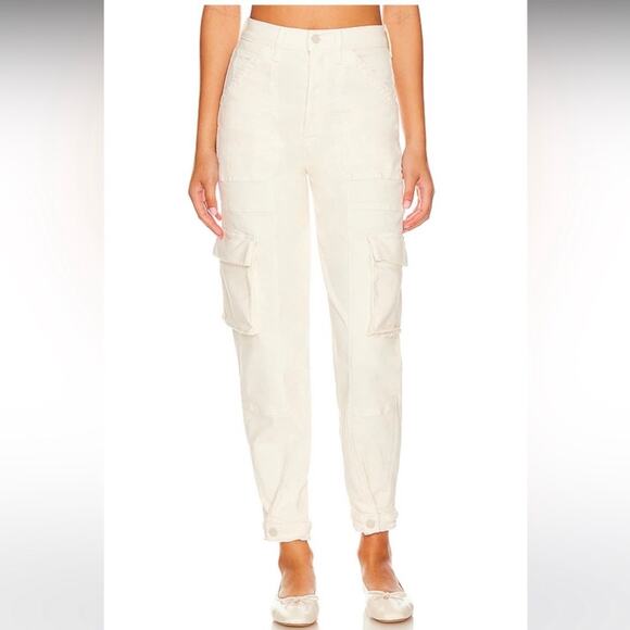 MOTHER The Curbside Cargo Flood Jeans in Egg Eggnog Cream NEW 26 - Picture 15 of 15